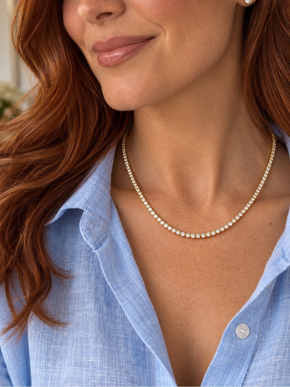 18k 15ct Tennis Necklace